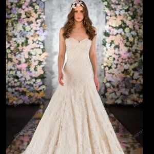 Martina Liana Ivory and Gold Bridal Gown